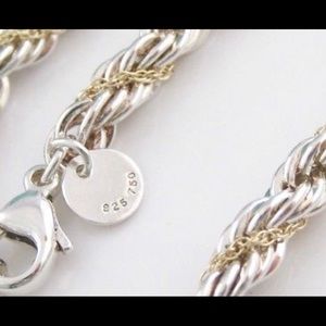 Silver and gold Tiffany & Co. twist necklace